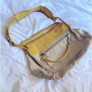 Vintage Prada Canvas and Yellow Bag